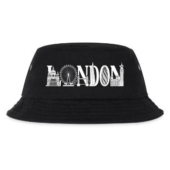 London Großbritannien England Silhouette  - Kinder Bucket Hat - Schwarz - Vorne