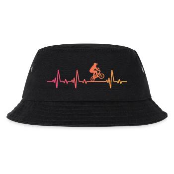 BMX Bike Sunset BMX Rider's Heartbeat - Kids’ Bucket Hat - black - Front