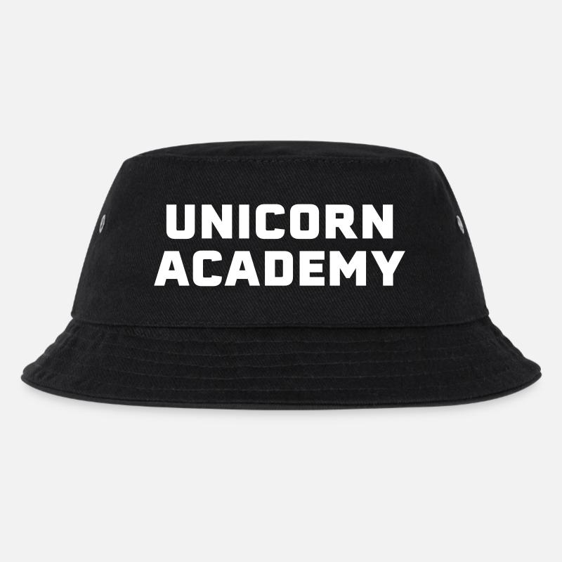 Unicorn Academy white - Kinder Bucket Hat - Schwarz
