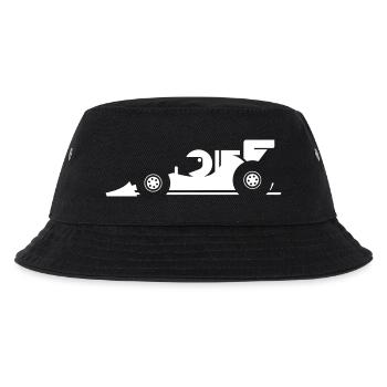 comic formula racing cartoon Rennauto Symbol - Kinder Bucket Hat - Schwarz - Vorne
