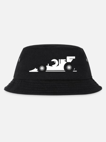 comic formula racing cartoon Rennauto Symbol - Kinder Bucket Hat - Schwarz