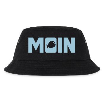 Moin Fisch Ostfriesland Nordsee Fischkopf nordisch - Kinder Bucket Hat - Schwarz - Vorne