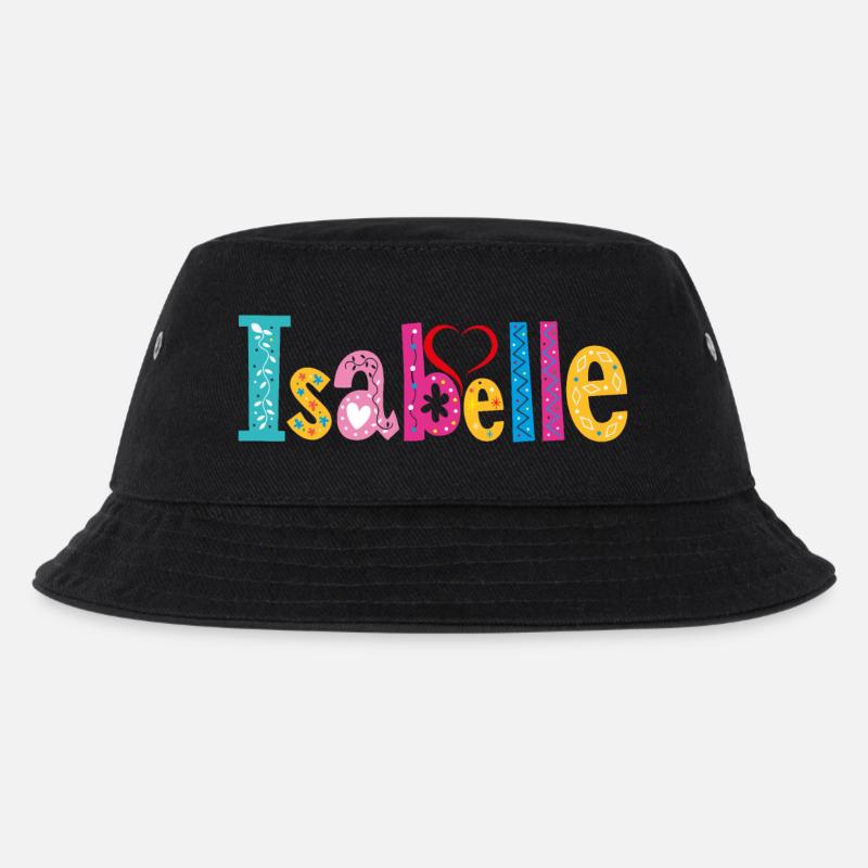 Personalisierter Isabelle-Name - Kinder Bucket Hat - Schwarz