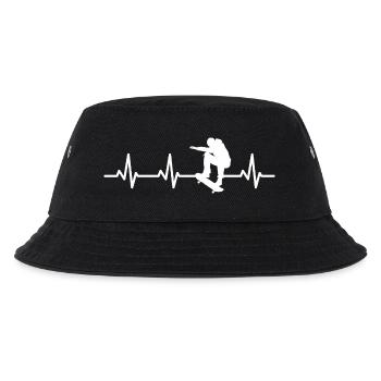 Skater Herzschlag - Kinder Bucket Hat - Schwarz - Vorne