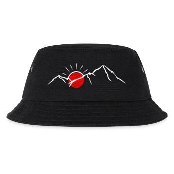 Purpurrote Sonne über schneebedeckten Gipfeln - Kinder Bucket Hat - Schwarz - Vorne