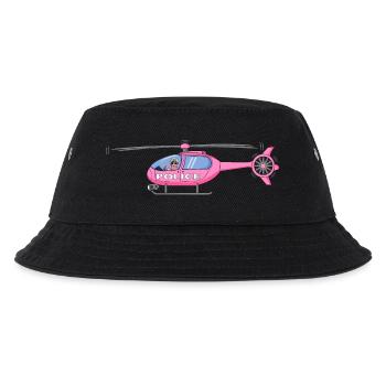 Polizeihubschrauber in Rosa - Kinder Bucket Hat - Schwarz - Vorne