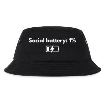 Social Battery 1 Prozent – Lustiges introvertiertes Hemd - Kinder Bucket Hat - Schwarz - Vorne