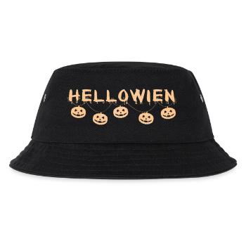 Kürbisgirlande HELLOWIEN - Halloween - Wortspiel - Kinder Bucket Hat - Schwarz - Vorne