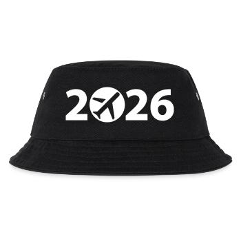 Flug 2026, Reise 2026, Urlaub 2026 - Kinder Bucket Hat - Schwarz - Vorne