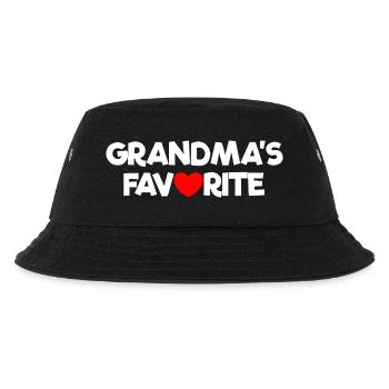 Favorite Grandchild Red Heart Grandma's Favorite - Kinder Bucket Hat - Schwarz - Vorne