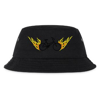 Fahrrad mit Flammen - Kinder Bucket Hat - Schwarz - Vorne