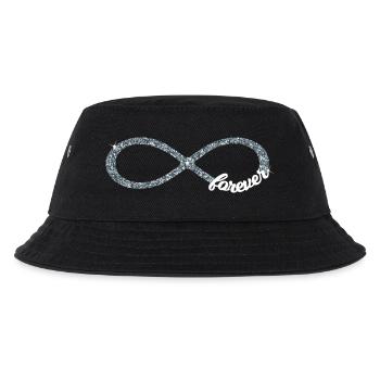 Infinity forever Love Unendlichkeit silber Glitzer - Kinder Bucket Hat - Schwarz - Vorne