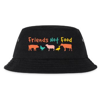 friends not food Vegan - Kinder Bucket Hat - Schwarz - Vorne
