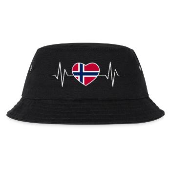 Norwegen Herzschlag - Kinder Bucket Hat - Schwarz - Vorne