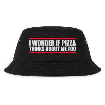 pizza thinks about me - Kids’ Bucket Hat - black - Front