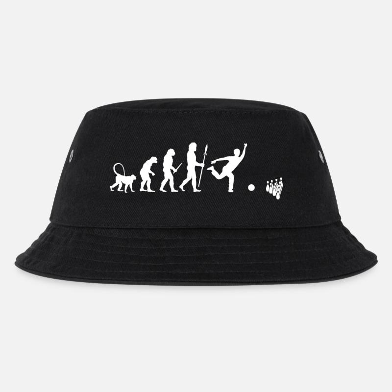 Evolution of Bowling - Kinder Bucket Hat - Schwarz
