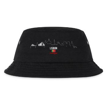 Skyline von Lissabon mit Flagge - Kinder Bucket Hat - Schwarz - Vorne