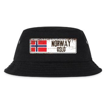 Oslo Norwegen Flagge - Kinder Bucket Hat - Schwarz - Vorne