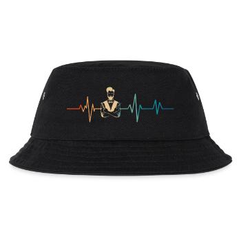 Heartbeat Retro Friseur - Kinder Bucket Hat - Schwarz - Vorne