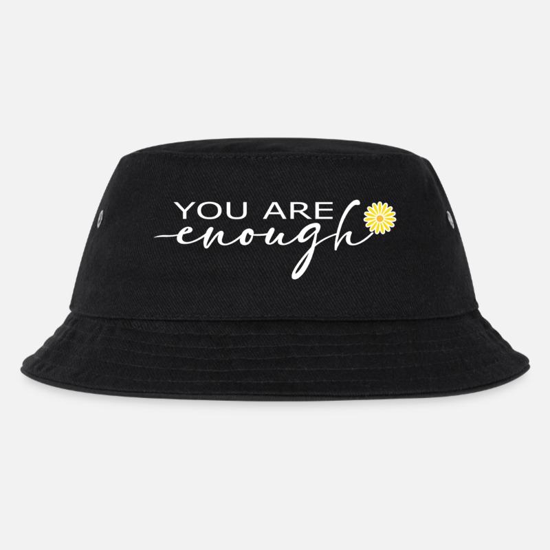 Positive Vibes – Du bist genug! - Kinder Bucket Hat - Schwarz