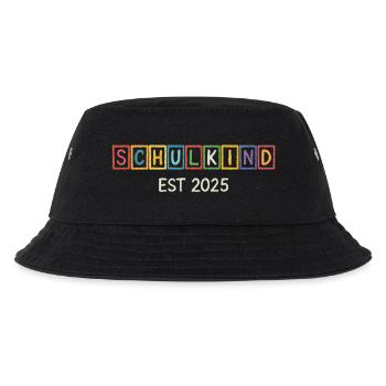 Schulkind 2025 Einschulung Kreidetafel Bunt ABC - Kinder Bucket Hat - Schwarz - Vorne