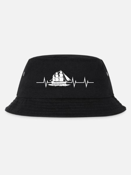 Heartbeat of the Sea – Tall Ship Edition - Kids’ Bucket Hat - black