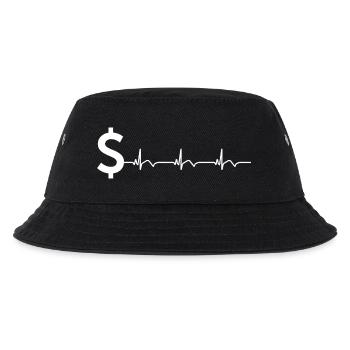 Dollar Sign $ ECG Heartbeat - Kids’ Bucket Hat - black - Front