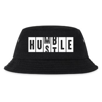 Humble Hustle Distressed Schriftzug - Kinder Bucket Hat - Schwarz - Vorne