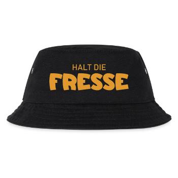 Halt die Fresse - Cooler Spruch - Kinder Bucket Hat - Schwarz - Vorne