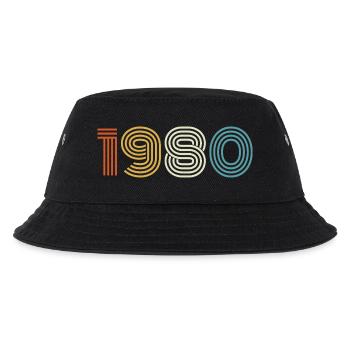 1980er Geschenk 1980 Vintage 1980er - Kinder Bucket Hat - Schwarz - Vorne