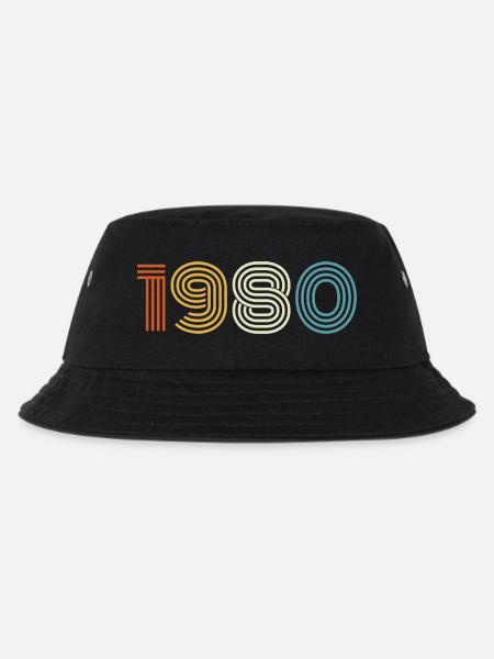 1980er Geschenk 1980 Vintage 1980er - Kinder Bucket Hat - Schwarz