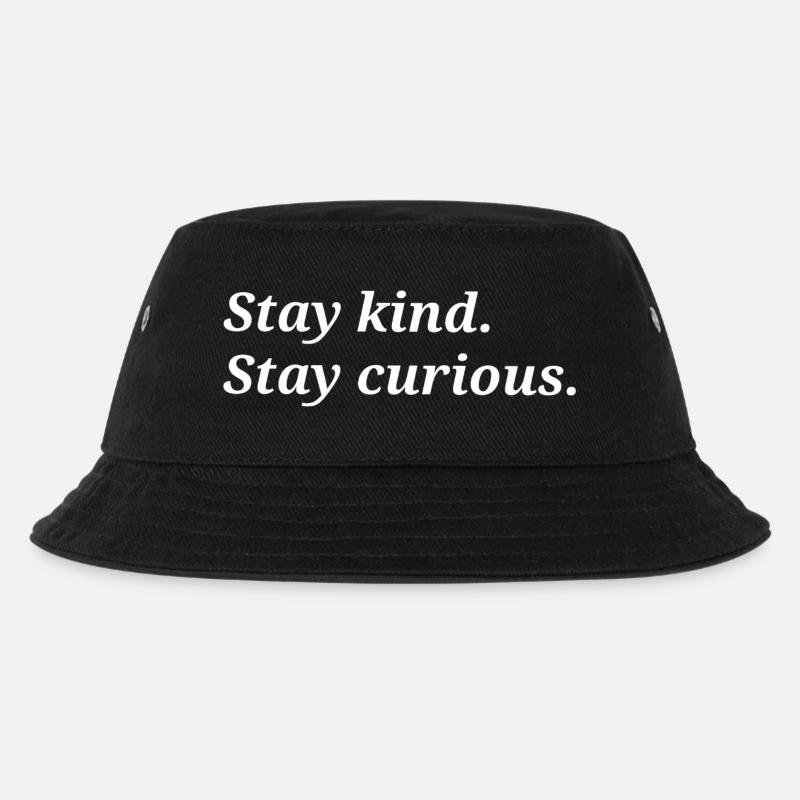 Bleib Kind. Bleib neugierig. - Kinder Bucket Hat - Schwarz