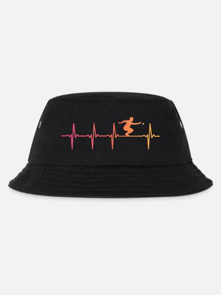 Sunset Pétanque Herzschlag-Bouliste - Kinder Bucket Hat - Schwarz