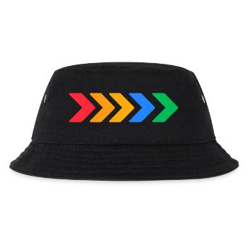 Bunte Pfeile – Fortschritt in fünf Farben - Kinder Bucket Hat - Schwarz - Vorne