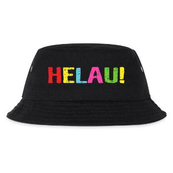 Helau Schrift Aufschrift - Kinder Bucket Hat - Schwarz - Vorne