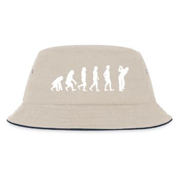 Evolution Golf - Kids’ Bucket Hat - ecru/navy - Front