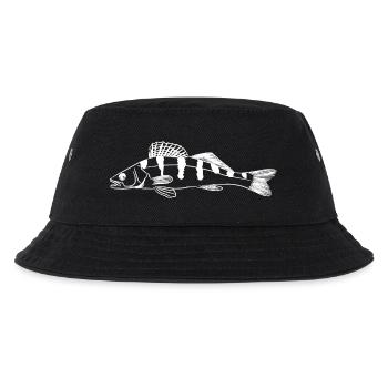 Zander Graphic – Angler Line-Art Design - Kids’ Bucket Hat - black - Front
