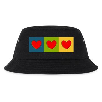 Heart Pattern Heart Pattern Gift Heart - Kids’ Bucket Hat - black - Front
