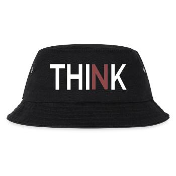 Denken Sie minimalistisches, klares Design - Kinder Bucket Hat - Schwarz - Vorne