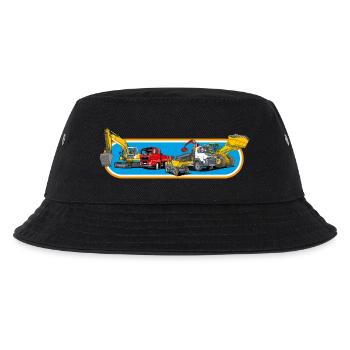 Baumaschinen Park - Kinder Bucket Hat - Schwarz - Vorne
