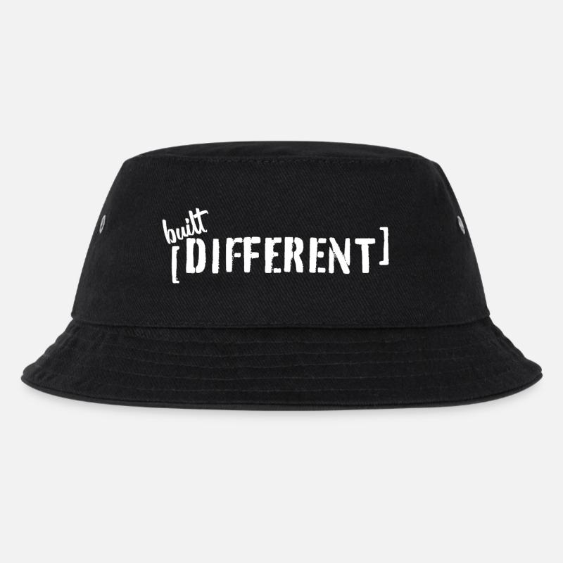 Built Different – Typo Statement Trend Spruch - Kinder Bucket Hat - Schwarz