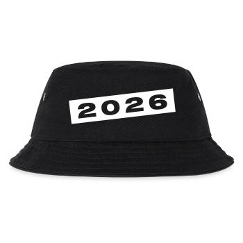 2026 Jahr - Kinder Bucket Hat - Schwarz - Vorne