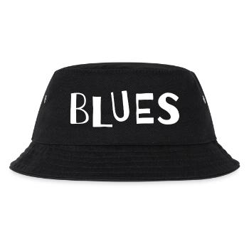 Distressed Blues Typografie - Kinder Bucket Hat - Schwarz - Vorne