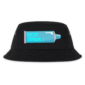 STRESS KEIN DRUCK - Kinder Bucket Hat - Schwarz - Vorne