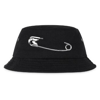 Minimalistische Stethoskop-Linienzeichnung - Kinder Bucket Hat - Schwarz - Vorne