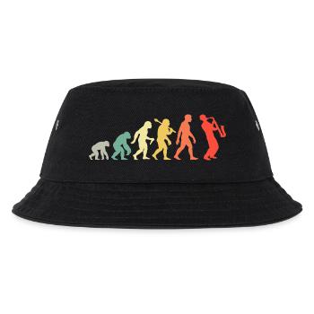 Saxophonist Evolution - Retro Saxophon Musiker - Kinder Bucket Hat - Schwarz - Vorne