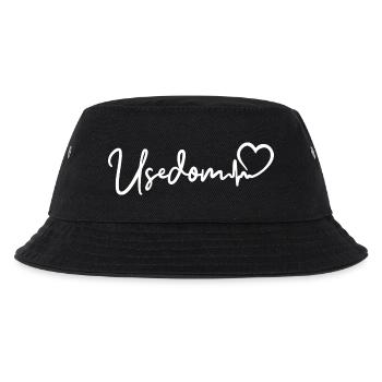 Usedom Herzschlag Ostsee Insel Usedom - Kinder Bucket Hat - Schwarz - Vorne