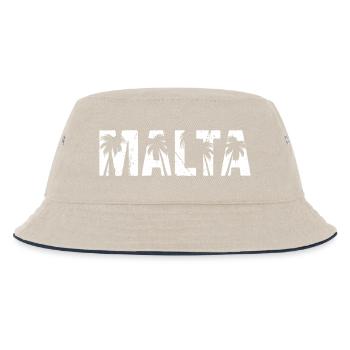 Malta Palmen - Kinder Bucket Hat - Natur/Navy - Vorne