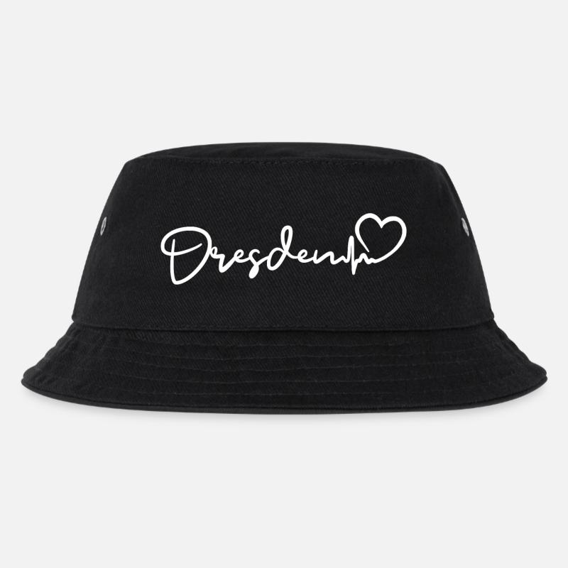 Dresden Herzschlag Dresden - Kinder Bucket Hat - Schwarz