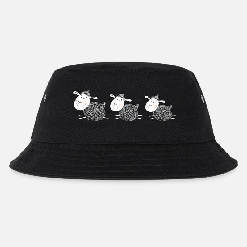 Drei Schafe sind Beste Freunde - Schaf - Lamm - Kinder Bucket Hat - Schwarz
